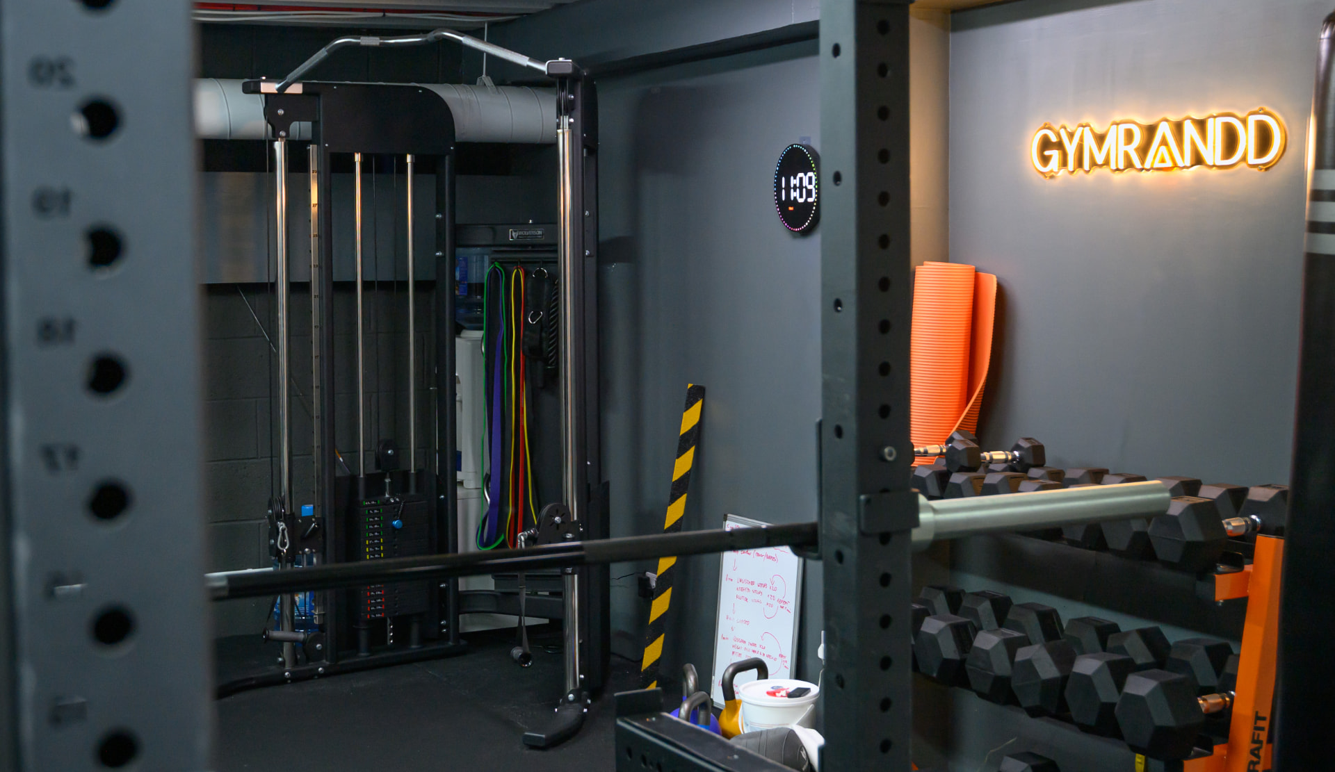 Imrandd office gym with branded equipment