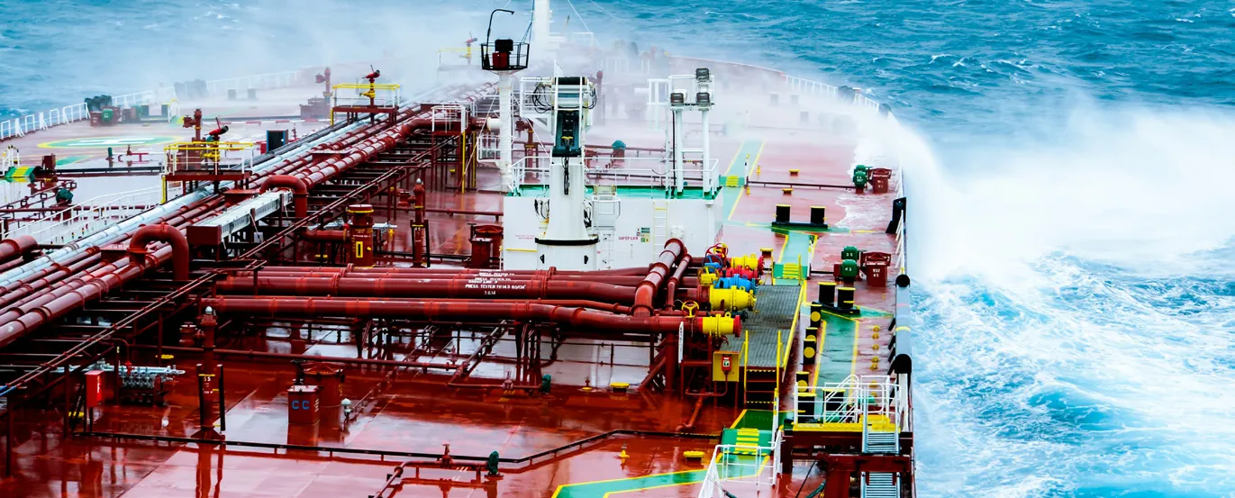 FPSO deck in heavy seas
